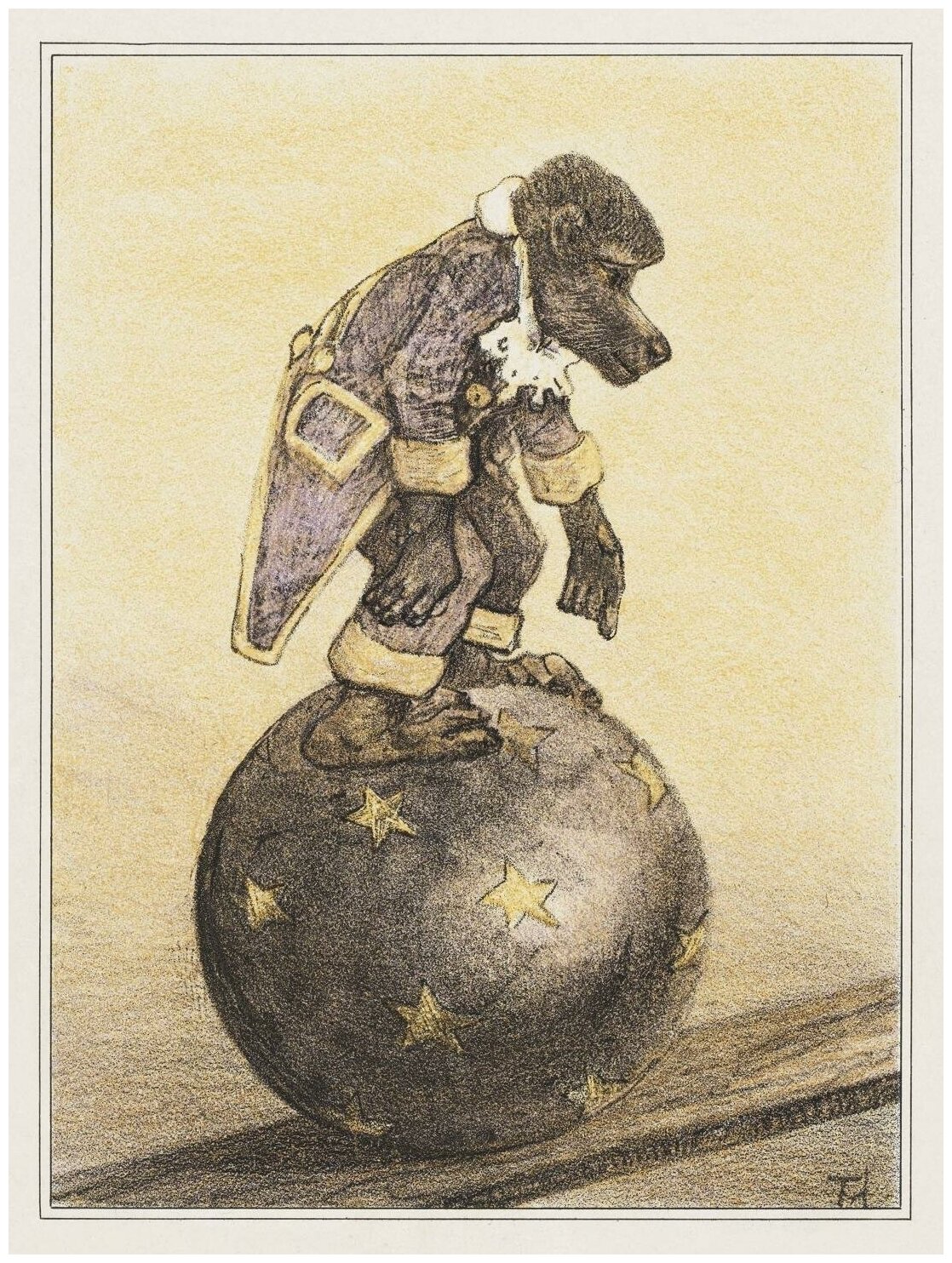 Постер / Плакат / Картина на холсте Обезьяна на шаре – Тео ван Хойтема