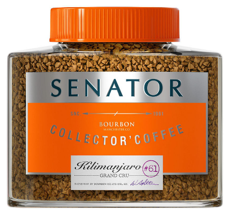 Кофе растворимый Bourbon Senator Collector'coffee Kilimanjaro Grand Cru с молотым кофе, 100 г