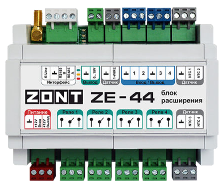 Блок расширения ZE-44 для контроллеров ZONT H1000+ PRO и H2000+ PRO