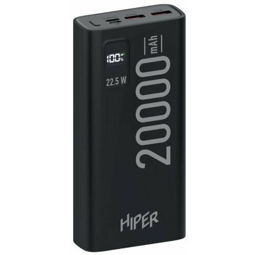 Мобильный аккумулятор Hiper EP 20000 20000mAh 3A QC PD 3xUSB черный EP 20000 BLACK 265900₽