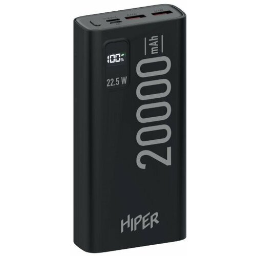 Мобильный аккумулятор Hiper EP 20000 20000mAh 3A QC PD 3xUSB черный (EP 20000 BLACK)