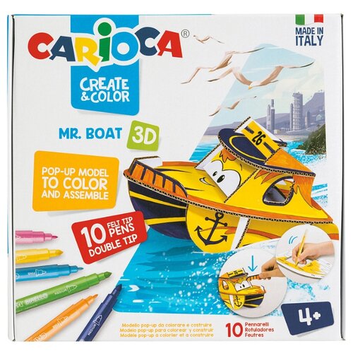 фото Сборная модель Carioca Раскрась и собери 3D Катер Mr. Boat