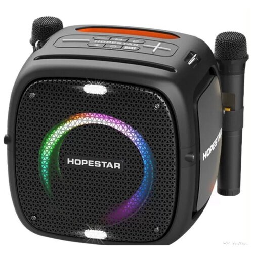 Портативная Колонка Hopestar Party One Gray с двумя беспроводными микрофонами, Серый