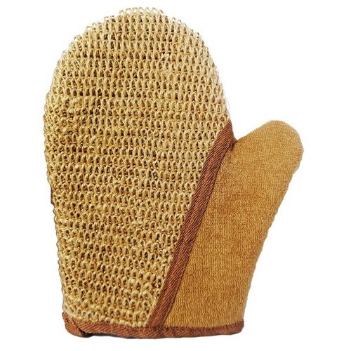 фото Мочалка beauty format рукавица крупного плетения из джута (58707-7239) бежевый