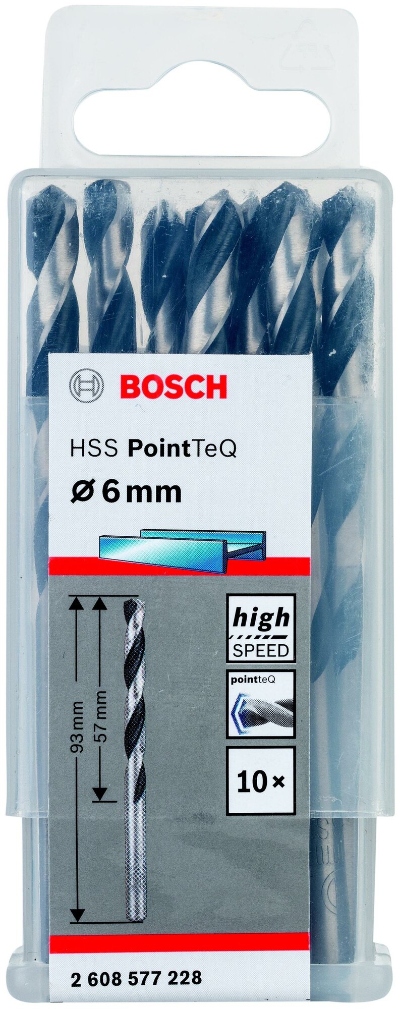 10 Сверел из быстрорежущей стали Bosch HSS PointTeQ 6,0 мм (2608577228)