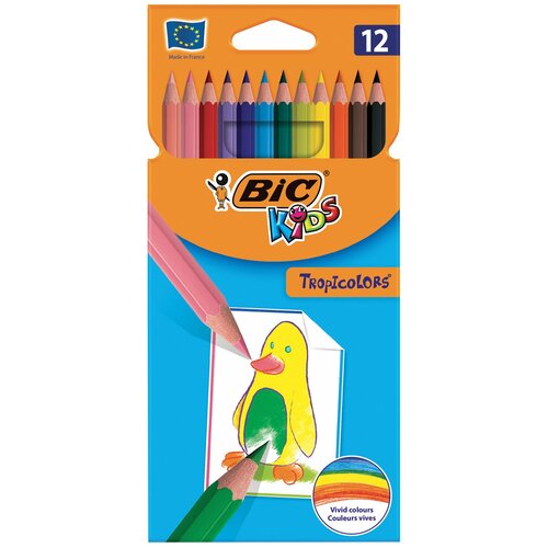 Карандаши BIC 83256610, комплект 3 шт. комплект 9 шт карандаши цветные bic tropicolors 12 цветов пластиковые заточенные европодвес 8325666