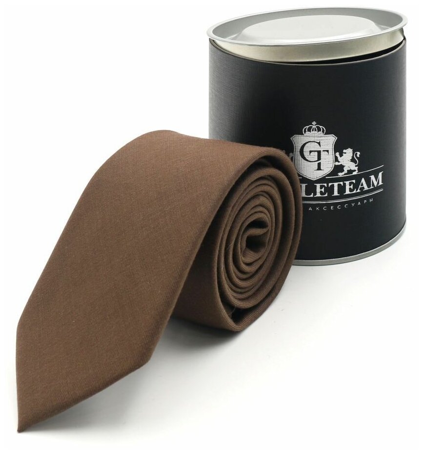 Галстук GENTLETEAM Classic коричневый из шерсти