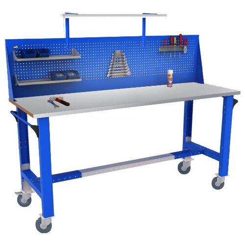 Слесарный верстак IRON WOKER WTM 2000 №1 комплект 102 универсальный в гараж,1490х2000х700