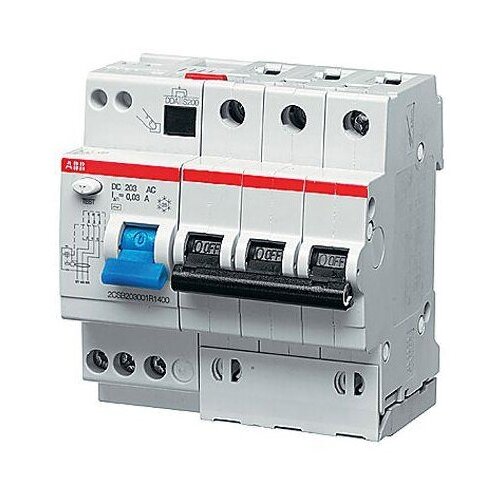 abb 2cka001032a0509 16а прочее ABB Выключатель автоматический дифференциального тока 5мод. DS203 AC-C16/0,03