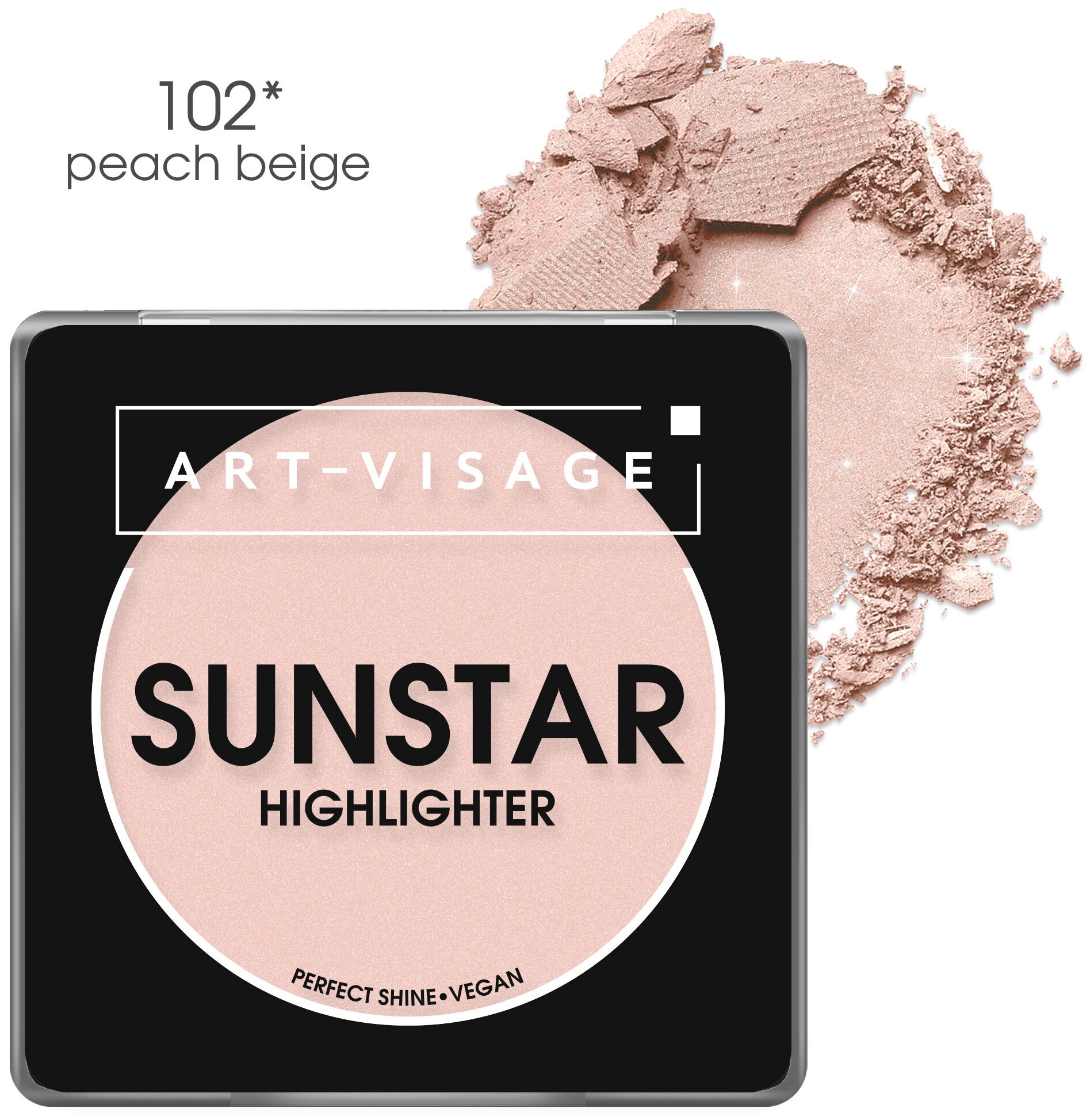 ART-VISAGE Хайлайтер пудровый "SUNSTAR" 102 peach beige