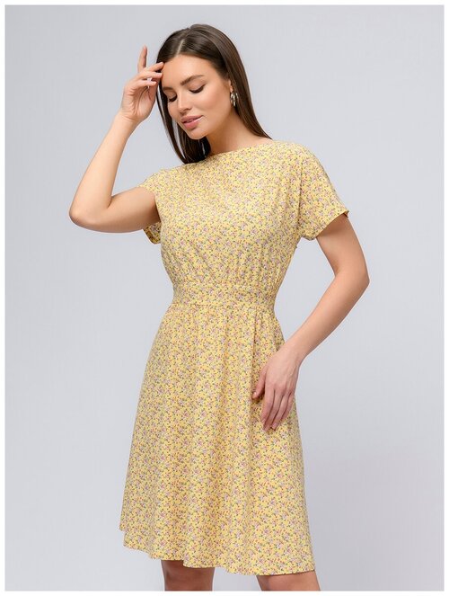 Платье 1001dress, повседневное, мини, размер 50, желтый