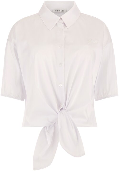 Блуза  GUESS, повседневный стиль, полуприлегающий силуэт, укороченный рукав, однотонная, размер S