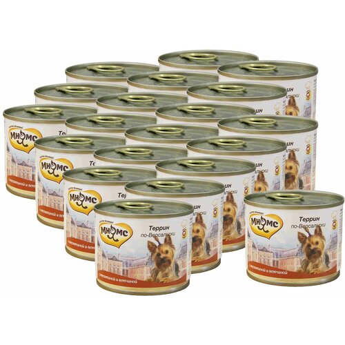 мнямс консервы для собак всех пород террин по версальски телятина с ветчиной 6шт по 200г Мнямс консервы для собак Террин по-версальски (телятина с ветчиной) 200 г х 20шт.