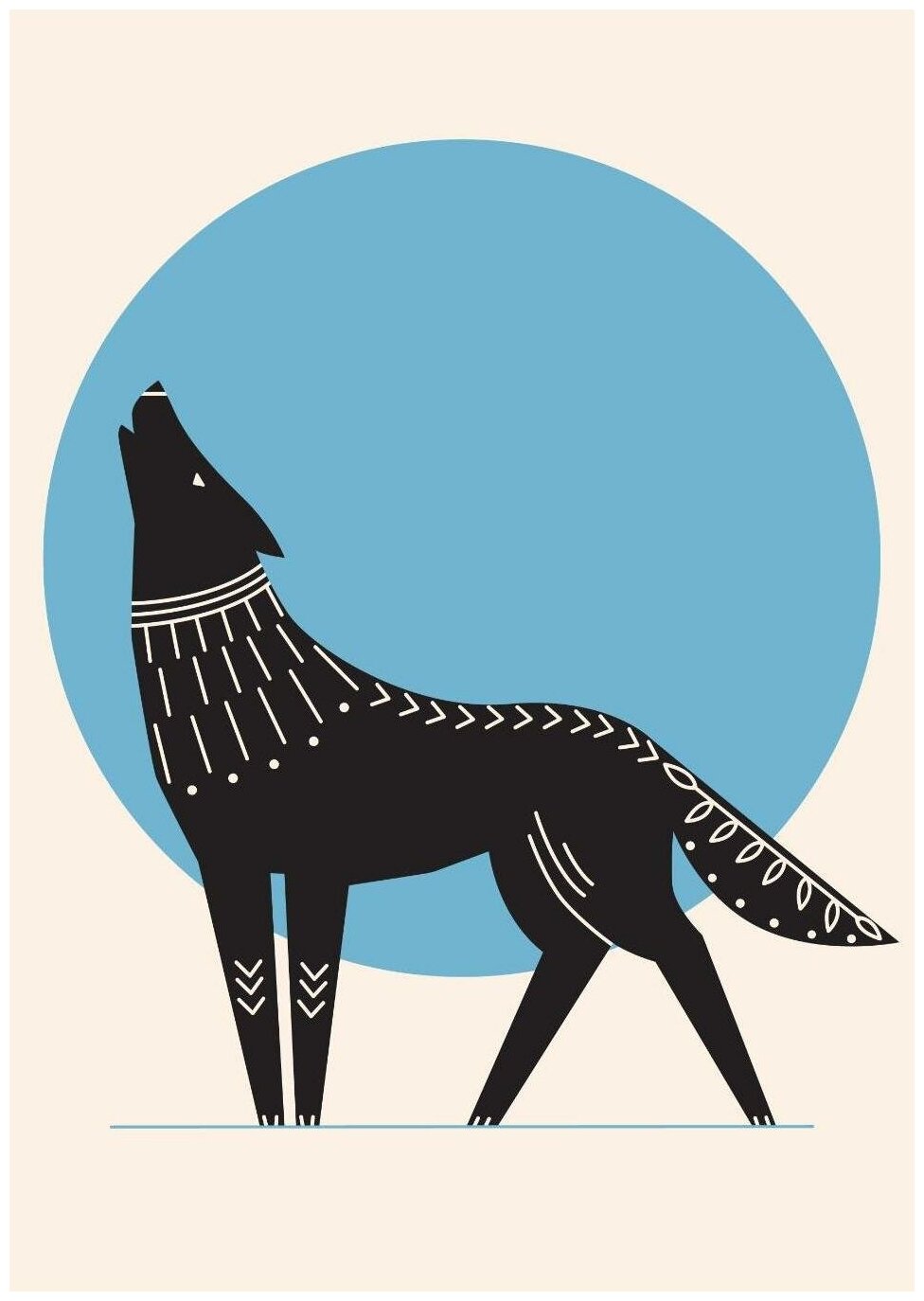 Постер / Плакат / Картина Скандинавский стиль - Одинокий волк