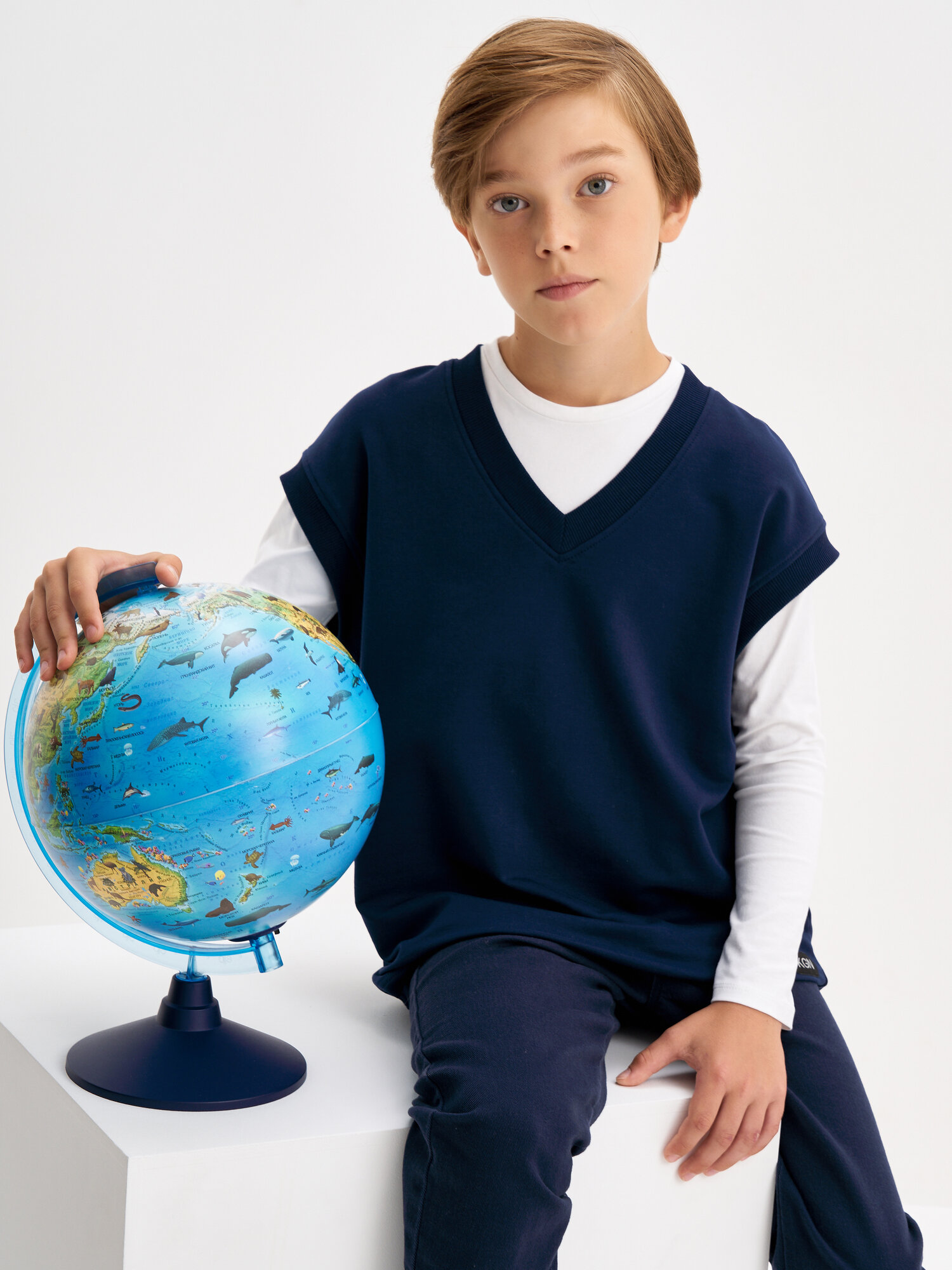Школьный жилет Kogankids, размер 146 / 11 лет, т.синий