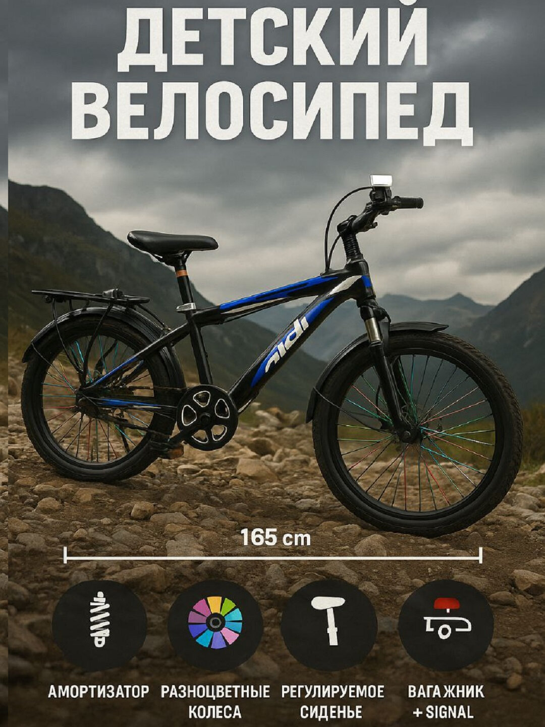 Велосипед горный, 21 скорость, амортизатор переднего колеса, яркий дизайн
