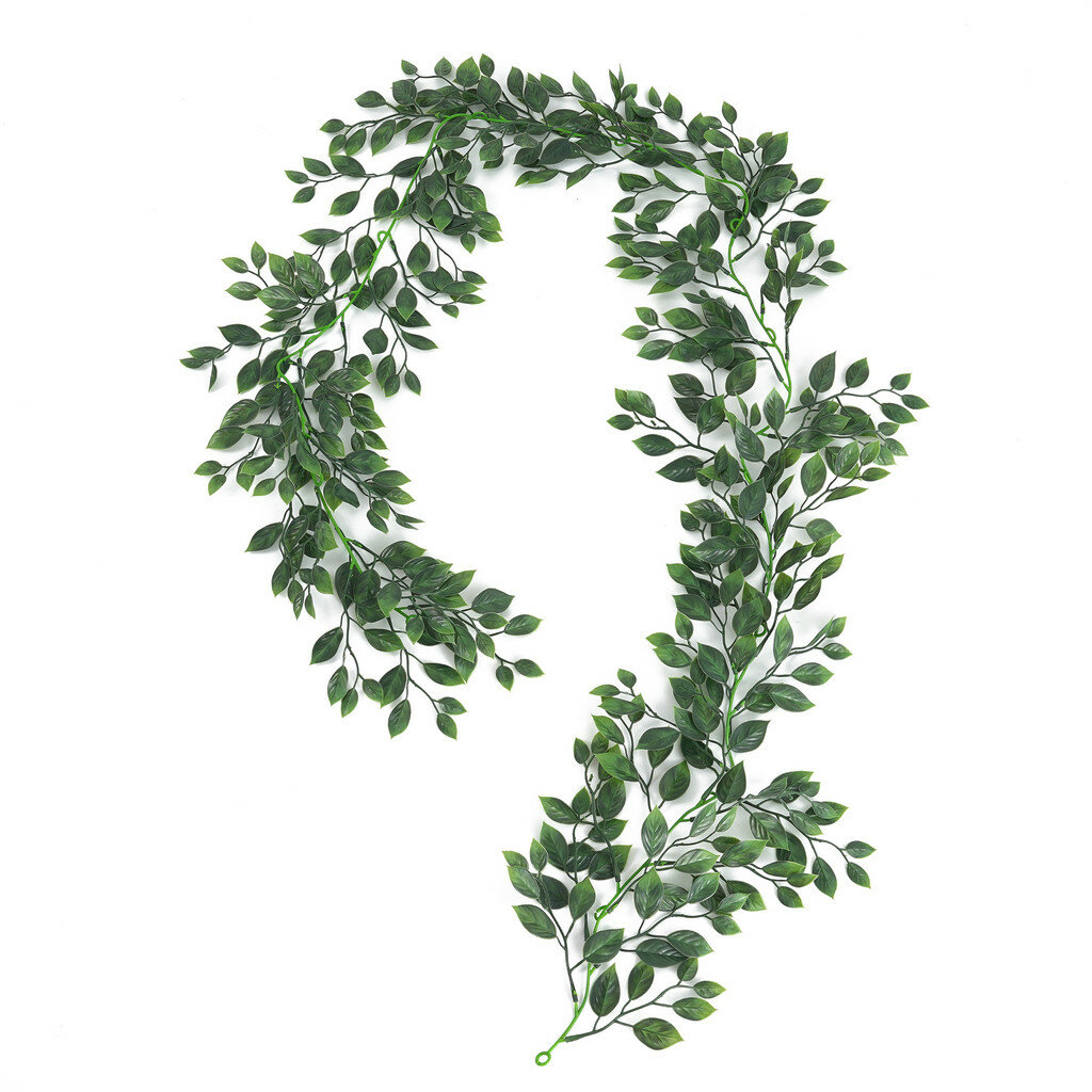 Wall hanging botanical decor with vine material for indoor greenery enhancement style f