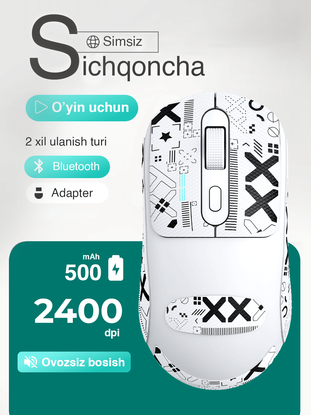 Беспроводная игровая мышка T-Wolf X8, для киберспорта, бесшумная мышка, 2400 DPI