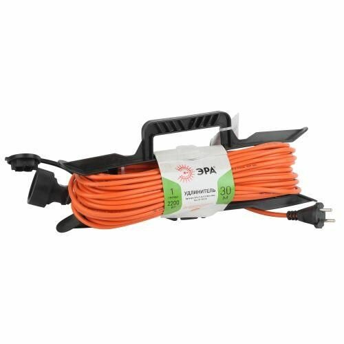 Удлинитель-шнур на рамке 1х30м без заземл. 10А IP20 UFx-1-2х1.0-30m ПВС 2х1 Эра Б0043041