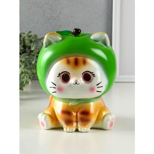 Копилка для денег Кот в костюме яблоко гипс зелёный 211717 см 1335₽