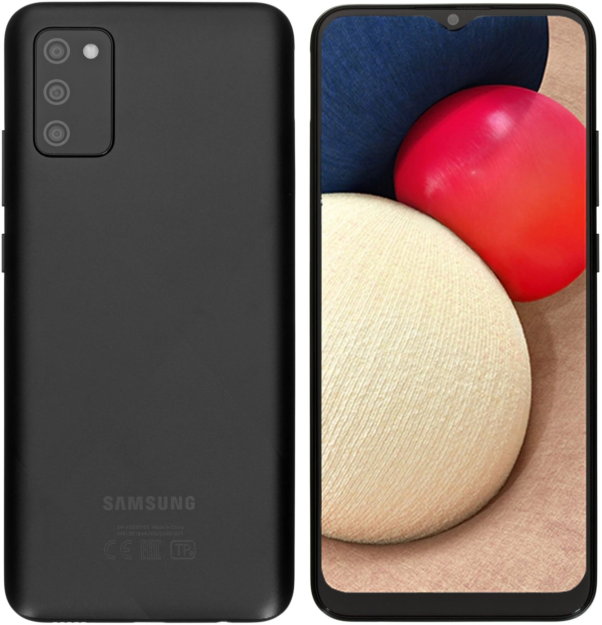 Смартфон Samsung Galaxy A02S, 3/32Gb, Dual Nano Sim, черный (РСТ)