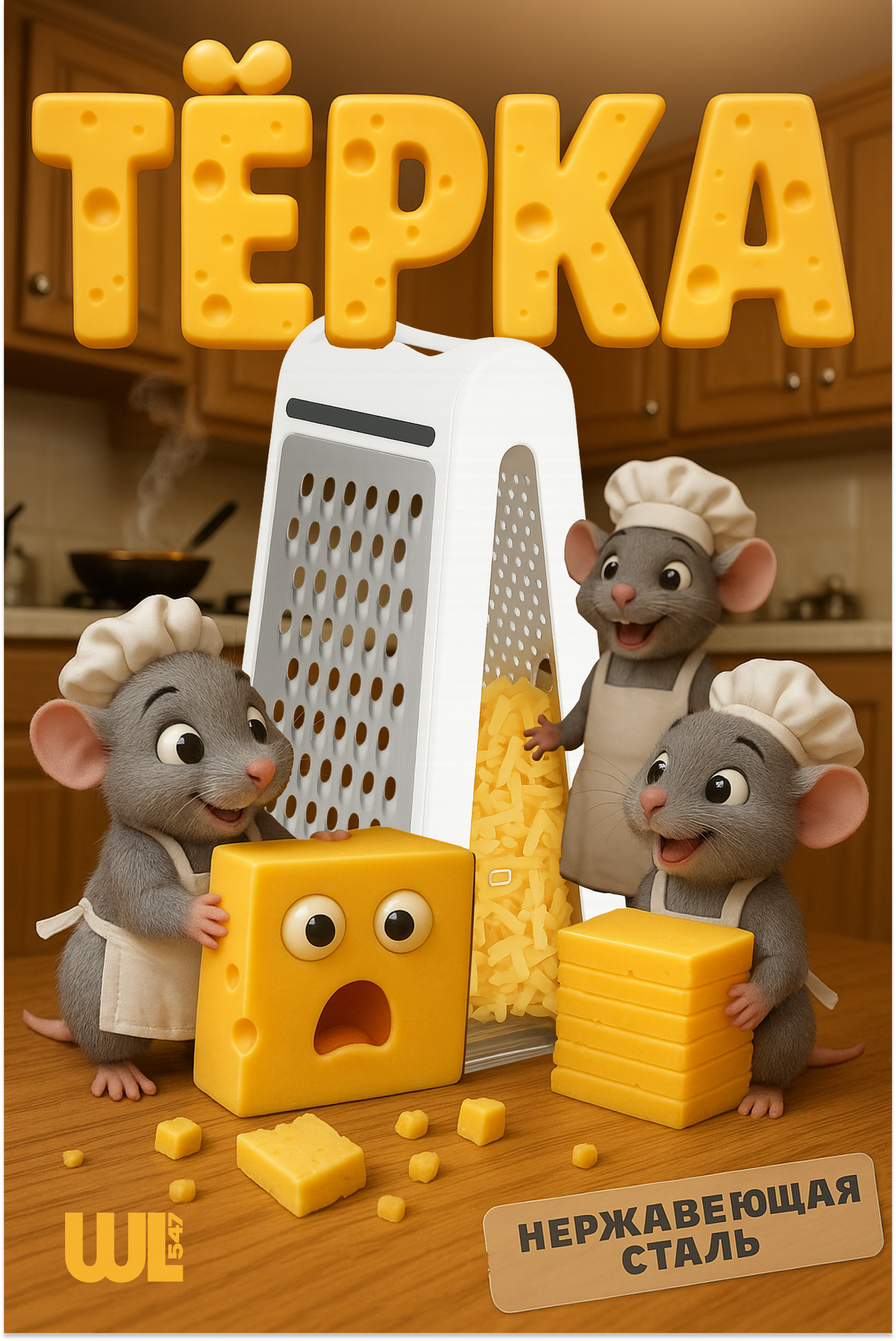 Двухсторонняя терка для овощей 2 в 1 с контейнером, белая / терка для кухни / терка с контейнером