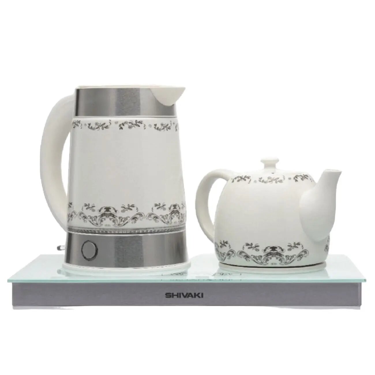 Электрический чайный набор Shivaki TM 8113W, 1.7 л, керамика, 1950 Вт, Закрытый, Есть