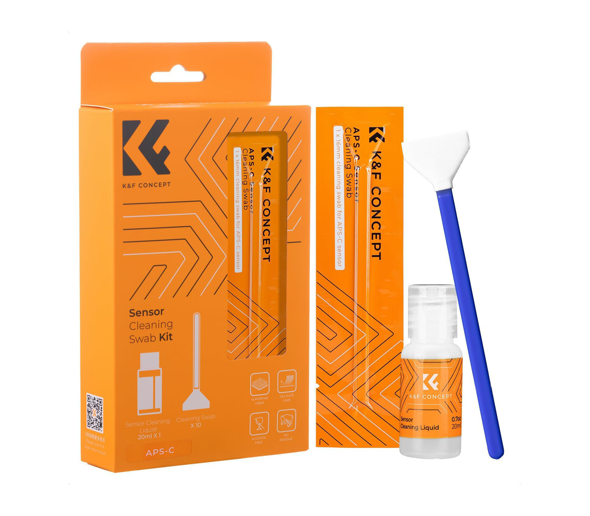 Шваброчки для чистки матриц K&F Concept 1616, для APS-C камер