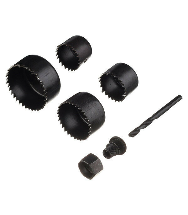 Набор коронок Практика 773-255 по дереву d32-54 мм с переходником 4 шт.