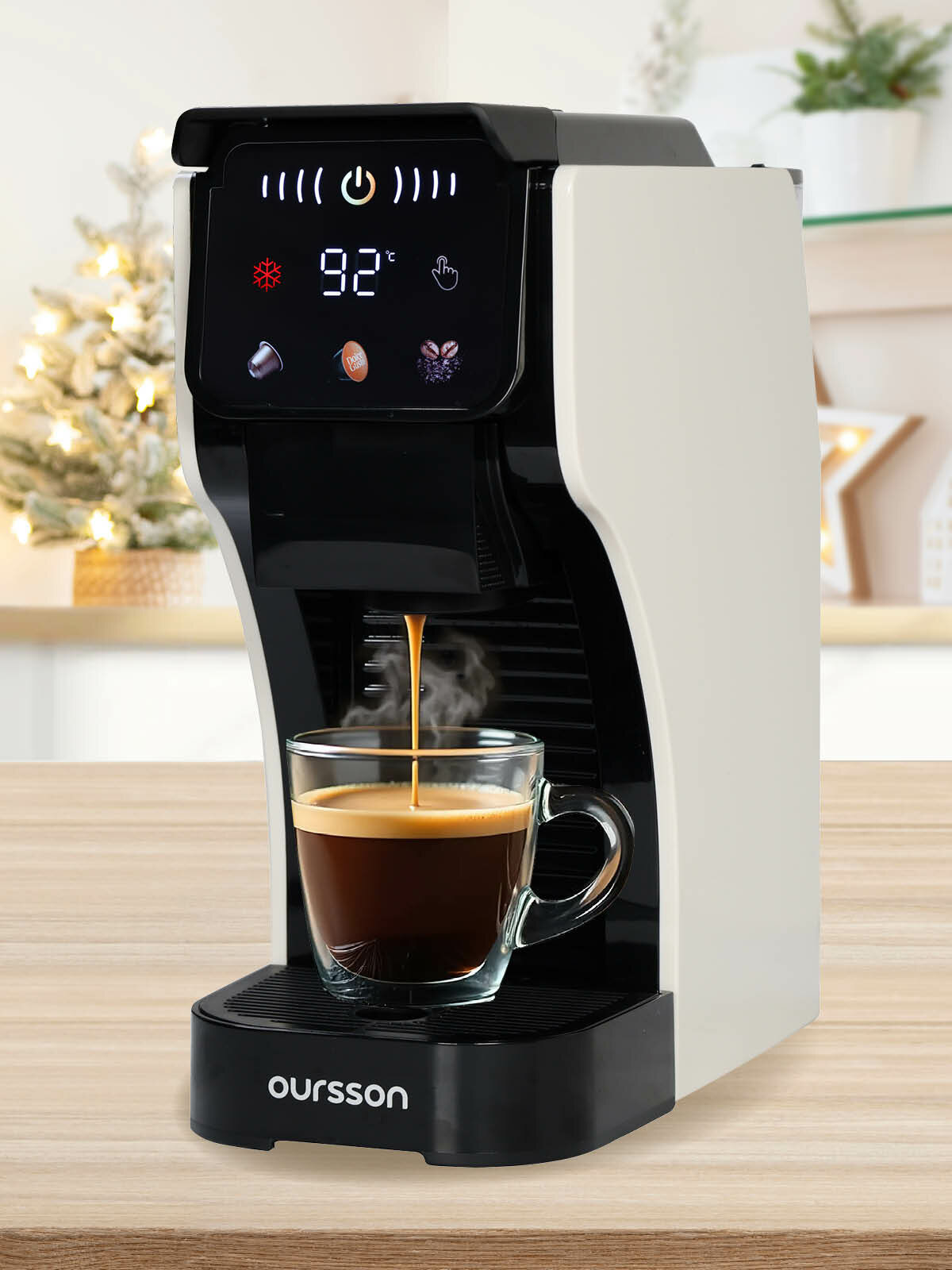 Кофеварка Oursson CM2031CD сенсорное управление приготовление эспрессо/латте/американо