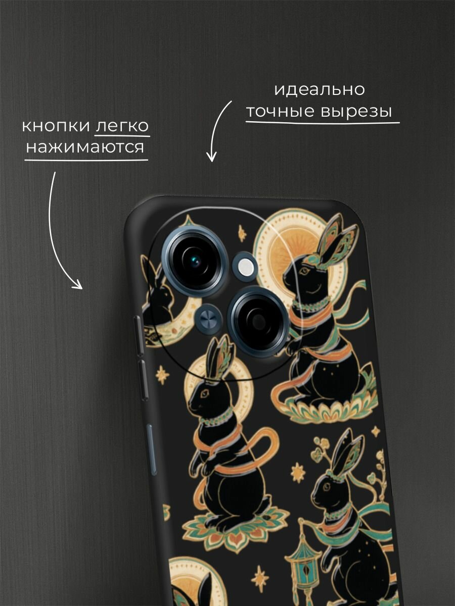 Чехол на Tecno Spark Go 1/Tecno POP 9 / Техно Спарк Го 1/Техно ПОП 9 с принтом Лунные кролики 2 — фото 1
