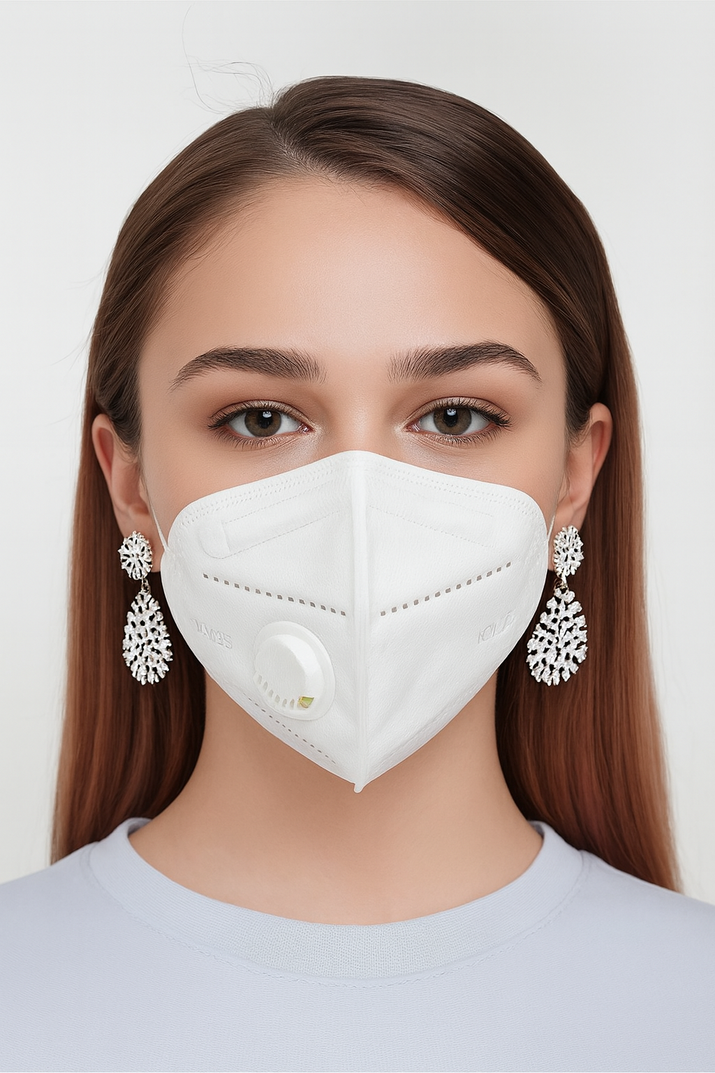 Многоразовая респираторная маска KN95 с клапаном, защита от вирусов, набор 5 штук. — фото 1