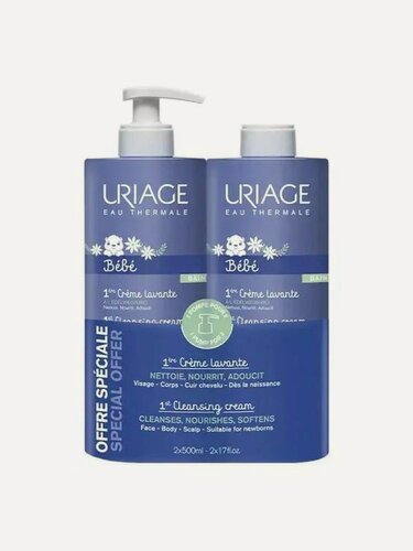 Изображение товара URIAGE Baby Детский набор для тела (Крем очищающий, 2х500 мл)