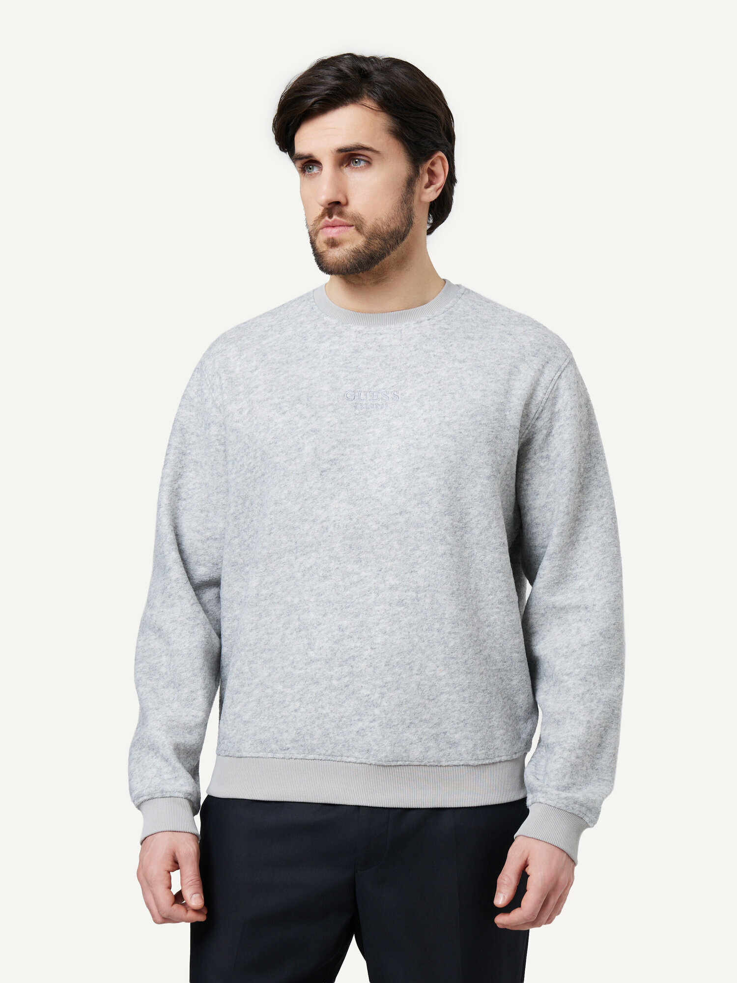 Джемпер GUESS CN SCUBA MELANGE, размер 2XL, серый