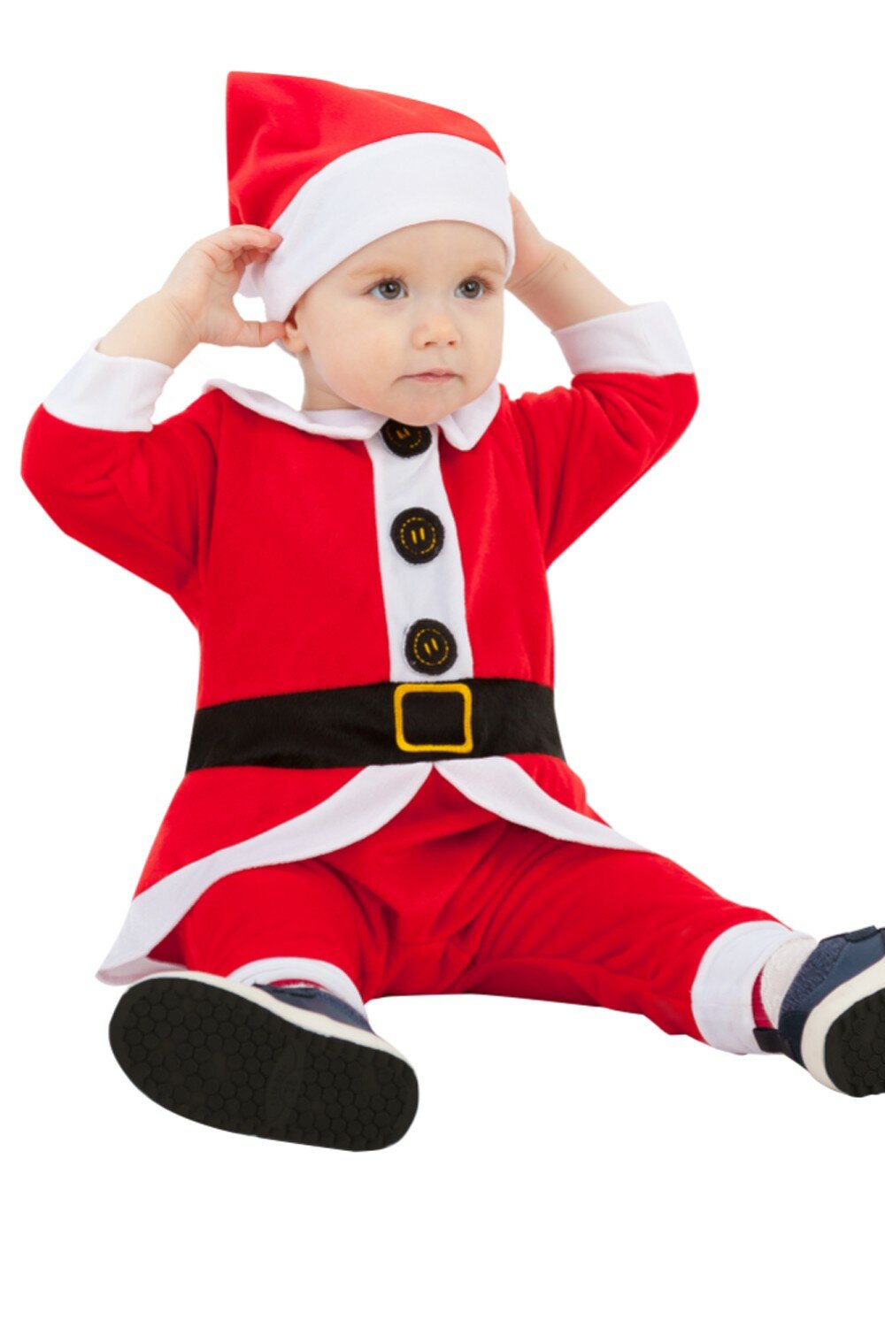 Костюм Батик "Крошка Санта" П-6008, для мальчика, полиэстер, всесезонный, красный на рост 75см