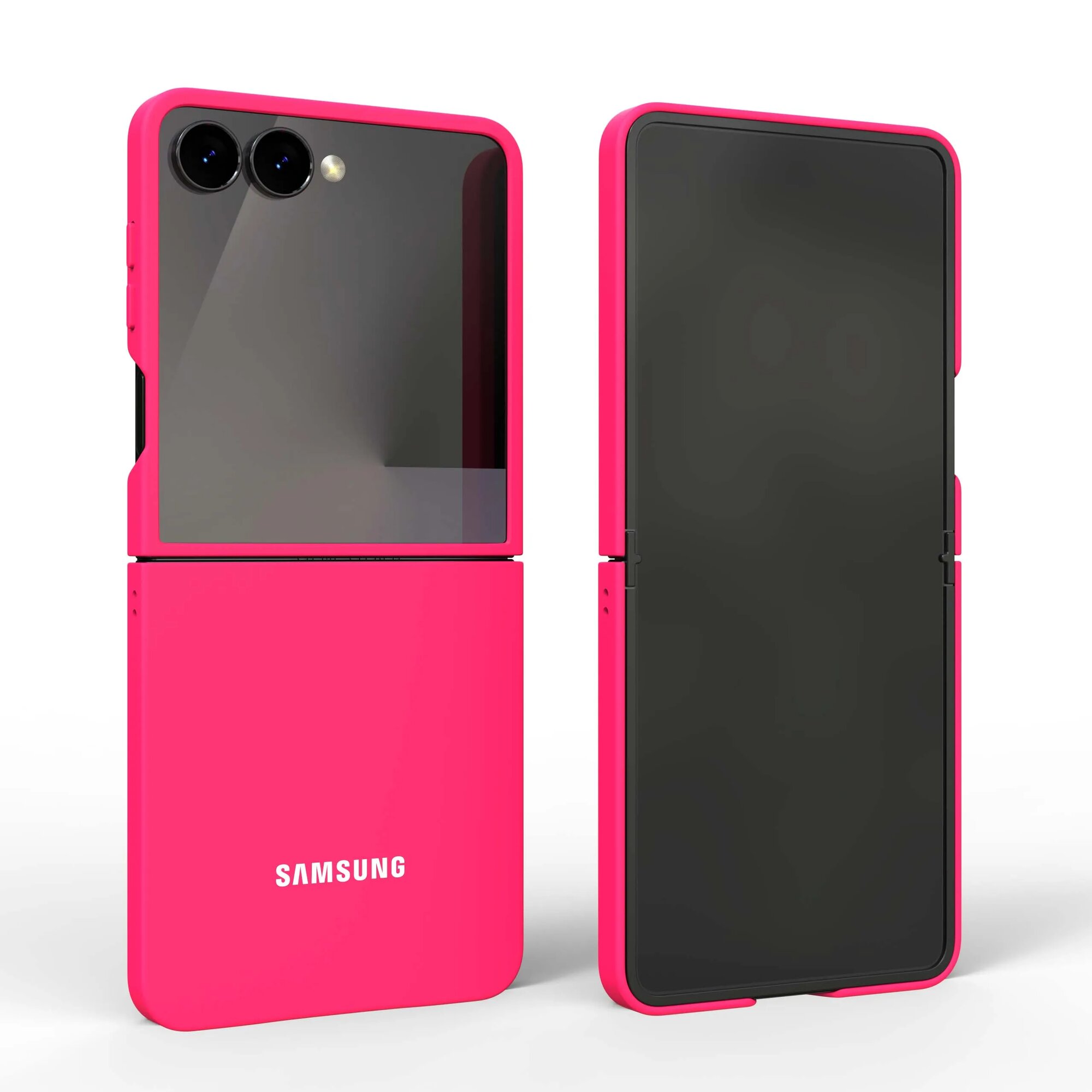 Розовый чехол для Samsung Galaxy Z Flip7 из жидкого силикона