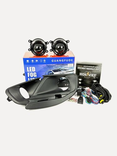 Изображение товара Комплект для установки противотуманных фар / ПТФ LED с линзой 60w / для Лада Гранта ФЛ, Lada Granta FL