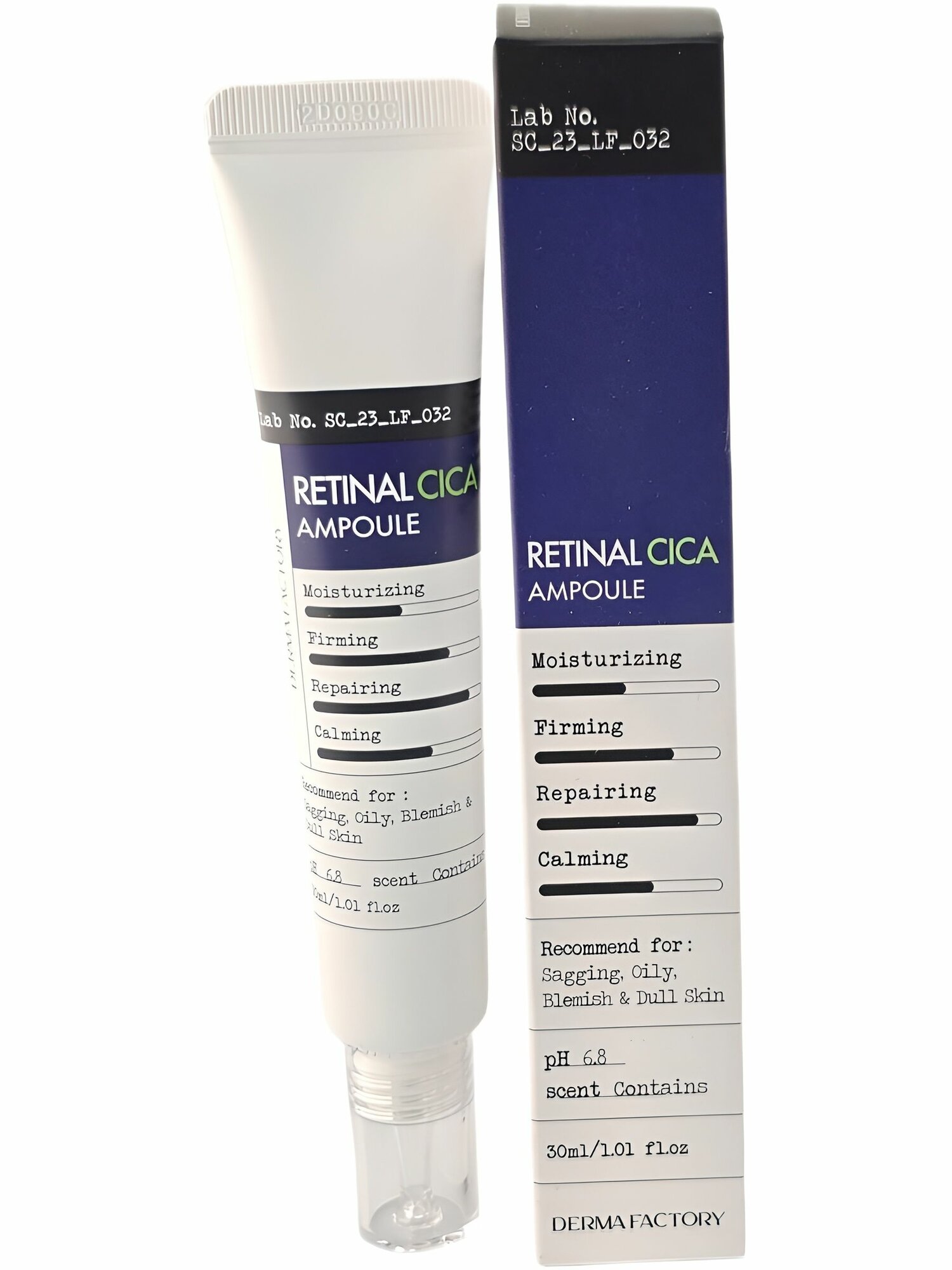 Derma Factory Сыворотка для лица антивозрастная с ретиналом и экстрактом центеллы Retinal Cica Ampoule 30мл