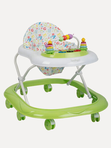 Изображение товара Ходунки музыкальные INDIGO ABC, с подсветкой, 8 колес, зеленый