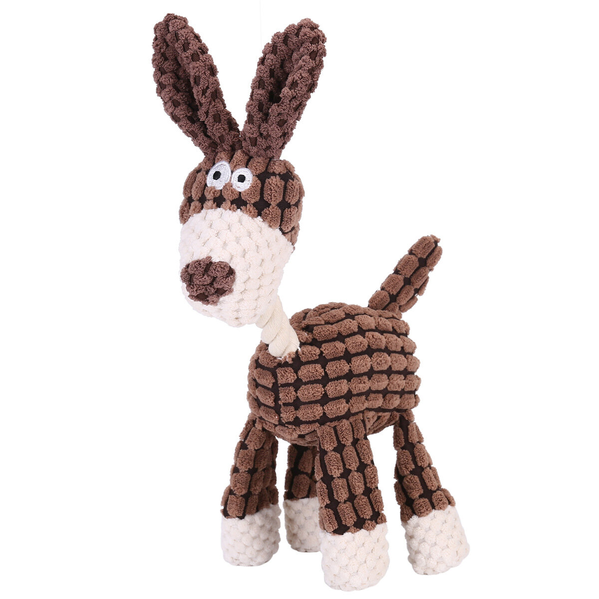 Коричневая игрушка-собака с детским звуком для собак, флисовая, 12 см