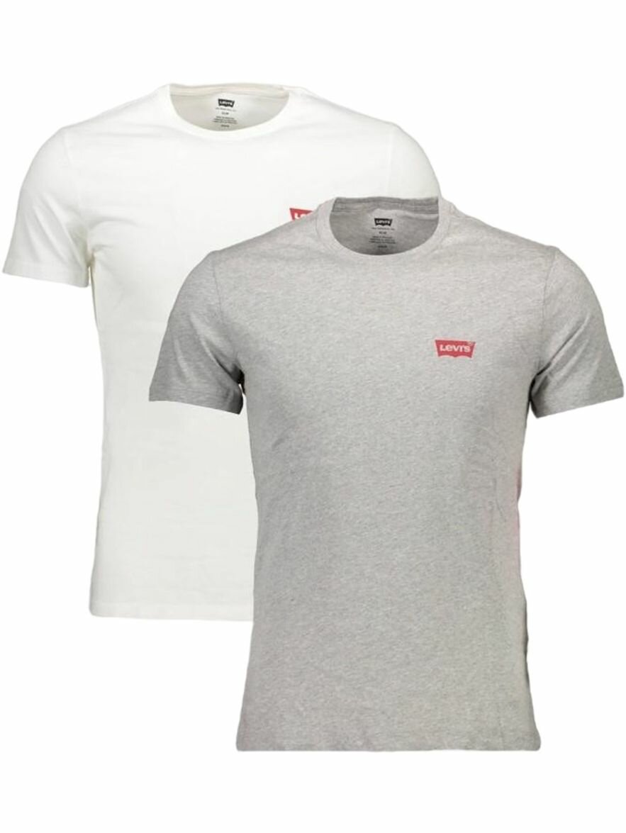 Футболка Levi's, 2 шт., размер M, белый, серый, мультиколор