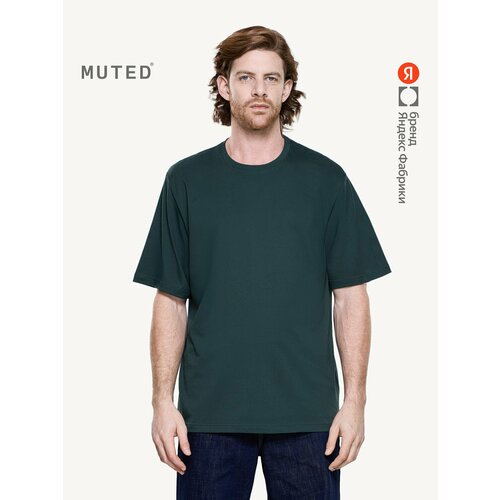 фото Футболка muted regular, размер xs, темно-зеленый