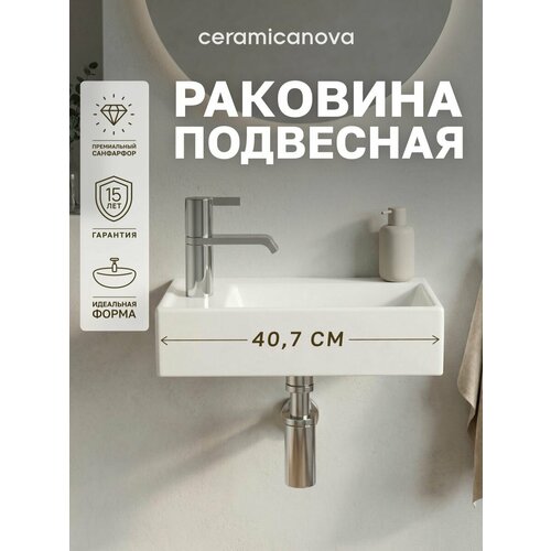 фото Подвесная раковина ceramicanova element 40 см cn6051r
