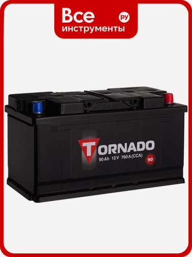 Изображение товара Аккумулятор TORNADO 6ст 90 NR 12 В, кальциевая технология, обратная полярность, для легковых и грузовых автомобилей