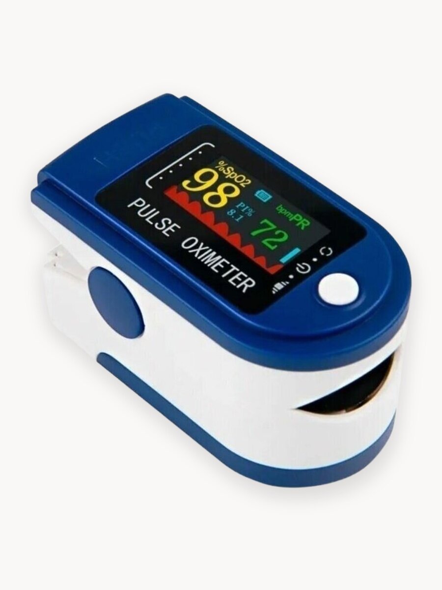 Пульсоксиметр/оксиметр на палец для измерения уровня кислорода в крови и пульса. Led дисплей.