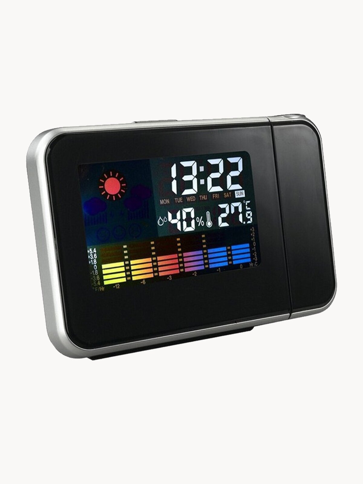 Настольные часы Цифровой будильник с проекцией Потолочный проектор Будильник Температура Термометр Время Дата (черный)