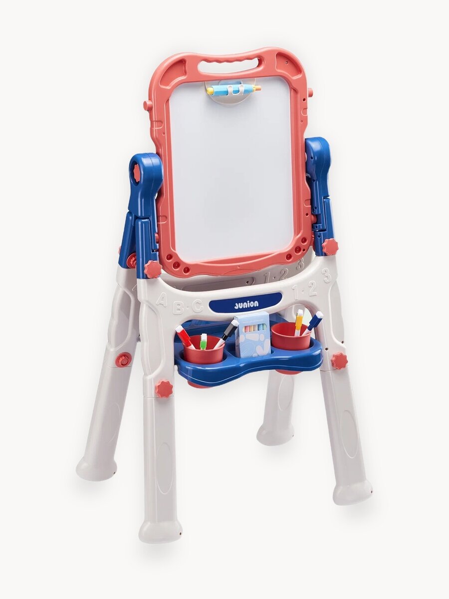 Мольберт двусторонний для рисования и творчества Junion Кружок Карандаликов, магнитная доска с аксессуарами