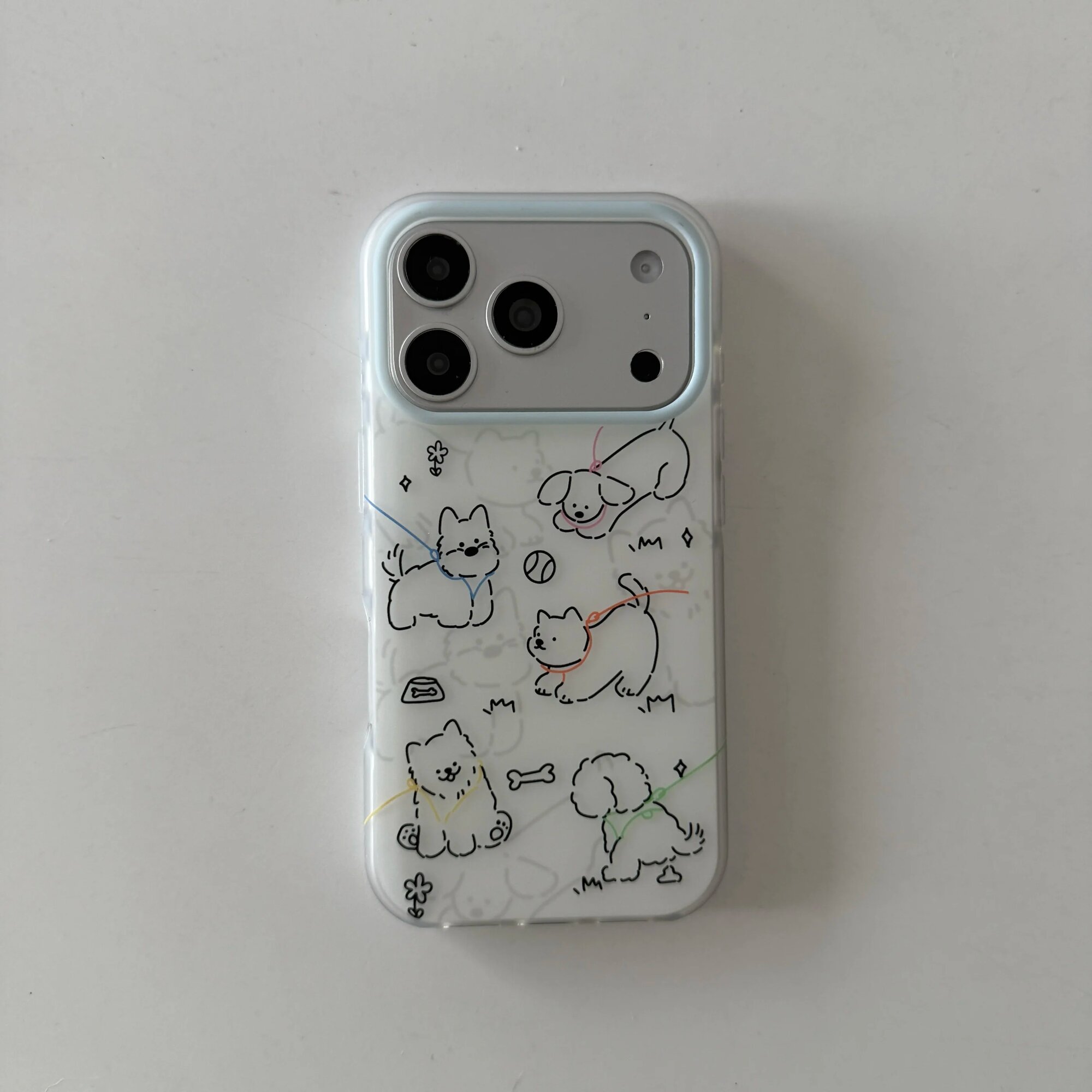 Простой модный чехол с цветочным узором и изображением щенка iPhone 16 Pro