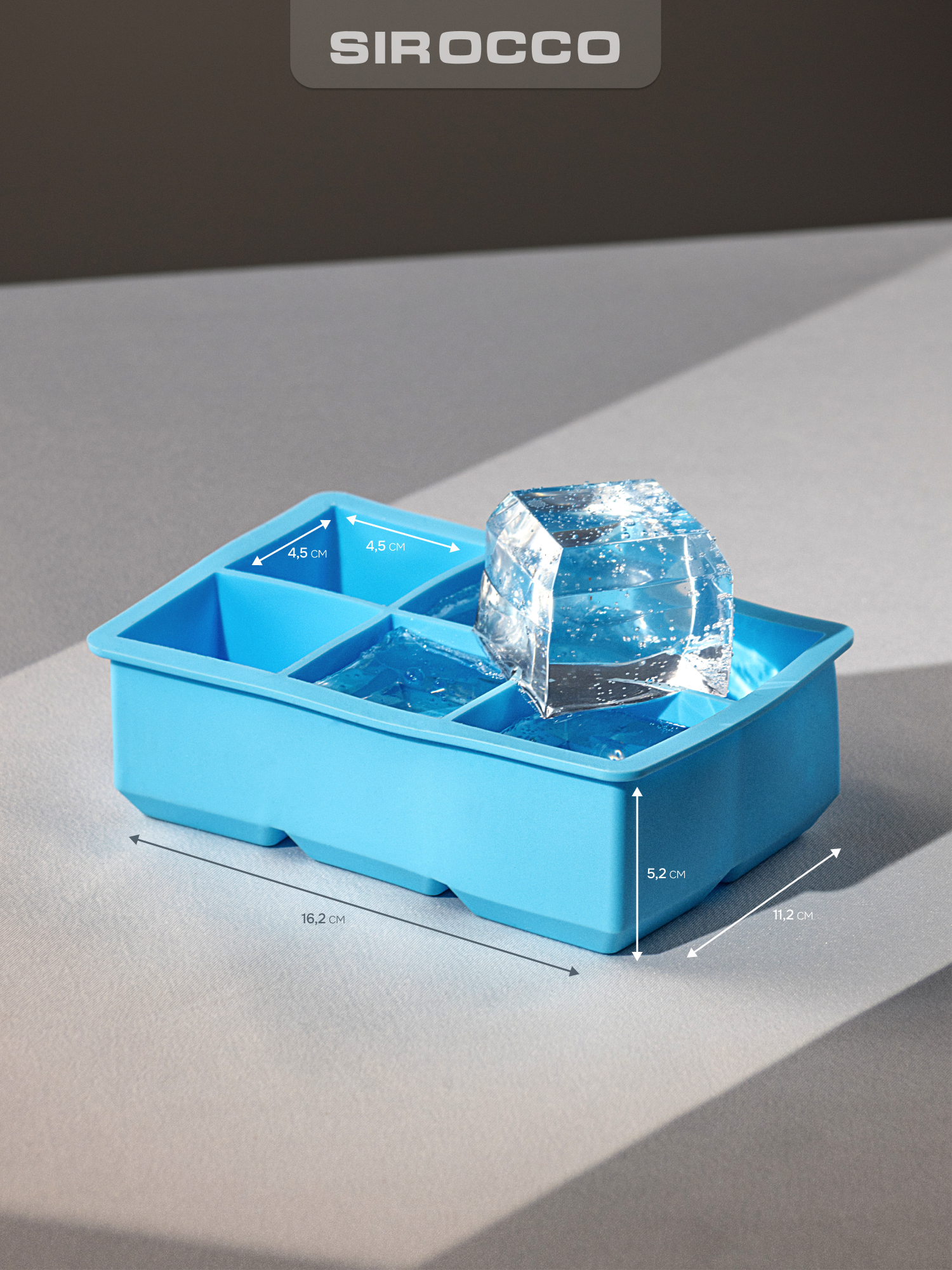 Форма для льда SIROCCO "ANGLES" силиконовая, 6 ячеек, кубики — фото 1