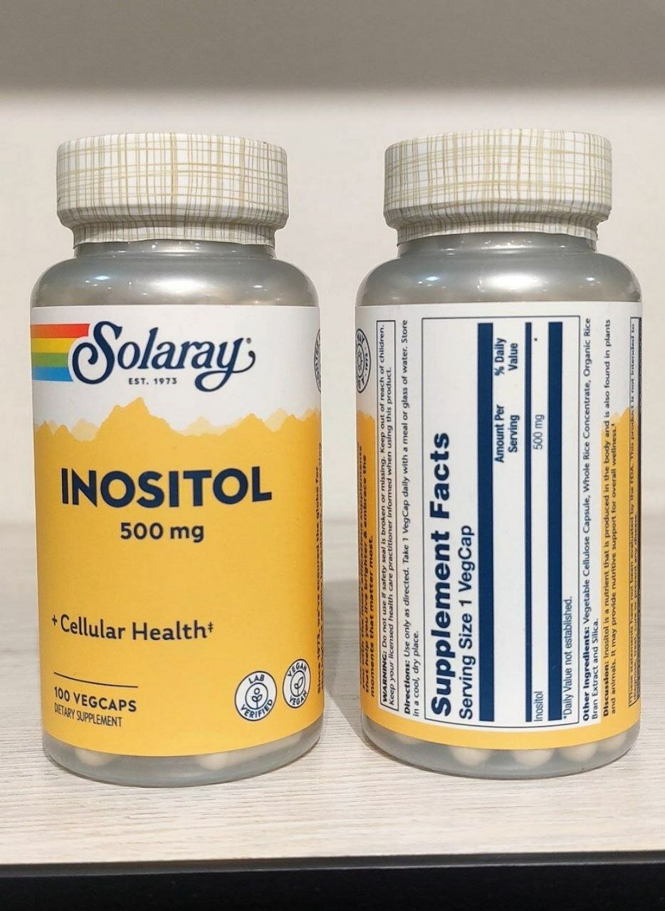 Inositol 500 Solaray N100 — поддержка метаболизма, нервной системы и клеточных функций